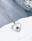 Little Feet Dog Paw Print Necklace | Silver-plated Alloy 1