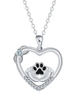 Little Feet Dog Paw Print Necklace | Silver-plated Alloy 3