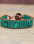 Malachite Leather Bracelet | Genuine Leather 2
