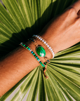Malachite & Pearl Bracelet | Genuine Leather 1