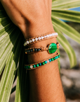 Malachite & Pearl Bracelet | Genuine Leather 3