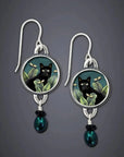 Mystical Cat | Vintage Earrings | Tropical Dangle Jewelry 0