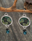 Mystical Cat | Vintage Earrings | Tropical Dangle Jewelry 3