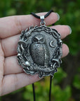 Mystical Owl Moon Mushroom Pendant Necklace | Premium Alloy 1