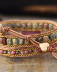 Natural Rhodonite Love Wrap Bracelet | Gemstone 3
