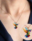 Nature's Charm Necklace | Colorful Jewelry | Hummingbird Pendant | Elegant Gift 1