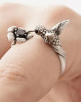 Nature's Embrace Ring | Hummingbird Jewelry | Flower-Inspired Accessory 0