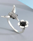 Nature's Embrace Ring | Hummingbird Jewelry | Flower-Inspired Accessory 1