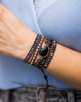 Onyx Moonlight Wrap Bracelet | Leather 1
