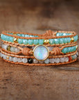 Opal Protection Wrap Bracelet | Genuine Leather 0