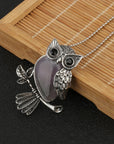 Owl Wisdom Pendant Necklace | Natural Crystal 0
