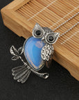 Owl Wisdom Pendant Necklace | Natural Crystal 15