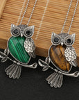 Owl Wisdom Pendant Necklace | Natural Crystal 1