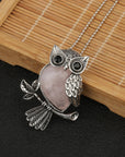 Owl Wisdom Pendant Necklace | Natural Crystal 6