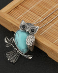 Owl Wisdom Pendant Necklace | Natural Crystal 7