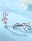 Paw Love Earrings | Sterling Silver Hoops | Heart Gem Accents | Pet Tribute 2