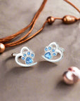 Paw Love Earrings | Zirconia Jewelry | Heart-Shaped Pet Accessories 1
