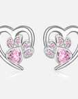 Paw Love Earrings | Zirconia Jewelry | Heart-Shaped Pet Accessories 5