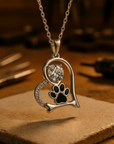 Paw Print and Bone Necklace | Silver-Plated Alloy 0