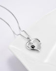 Paw and Heart Necklace | Silver 0