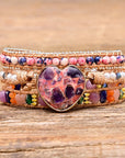 Purple Heart Calcite Wrap Bracelet | Natural Gemstones 1