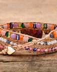 Purple Heart Calcite Wrap Bracelet | Natural Gemstones 2