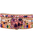 Purple Heart Calcite Wrap Bracelet | Natural Gemstones 4