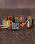 Rainbow Jasper Leather Wrap Bracelet | Leather 2