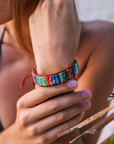 Rainbow Jasper Leather Wrap Bracelet | Leather 4