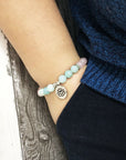 Rose Quartz and Amazonite Bead Mala Bracelet | Gemstone 4