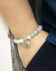 Rose Quartz and Amazonite Bead Mala Bracelet | Gemstone 6