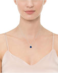 Round Cut Sapphire Necklace | White Gold 3