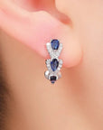 Royal Sapphire Crest Earrings | White Gold 1