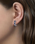 Royal Sapphire Crest Earrings | White Gold 3