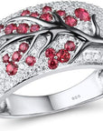 Ruby Blossom Tree Ring | White Gold 0