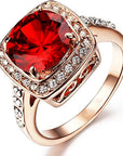 Ruby Halo Statement Ring | Rose Gold Plated 0