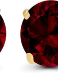 Ruby Round Stud Earrings | Gold 0