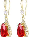 Ruby Teardrop Earrings | Gold 1