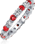 Ruby and White Stone Band Ring | White Gold 0