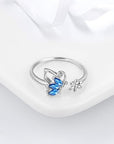 Sapphire Butterfly Ring | White Gold 1