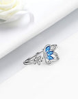Sapphire Butterfly Ring | White Gold 2