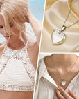 Sophisticated Heart Photo Locket Necklace | Stainless Steel 3