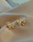 Sophisticated Women's Zircon Butterfly Stud Earrings | Elegant Jewelry | Timeless Accessories | Hypoallergenic Design 1