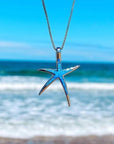 Starfish Necklace with Blue Opal | Silver 0