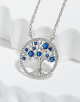 Tree of Life Sapphire Necklace | White Gold 1
