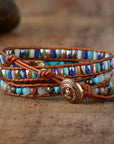 Turquoise Leather Wrap Bracelet | Genuine Leather 1