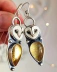 Unique Boho Owl Earrings | Nickel-Free Earrings | Lightweight Drop Earrings 0