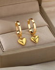 Vintage Heart Drop Earrings | Gold 0