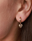 Vintage Heart Drop Earrings | Gold 1