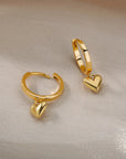 Vintage Heart Drop Earrings | Gold 4